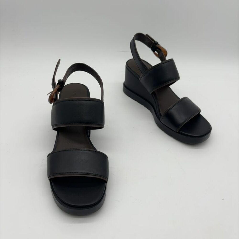 Vince Roma-B Leather Slingback Wedge Sandal